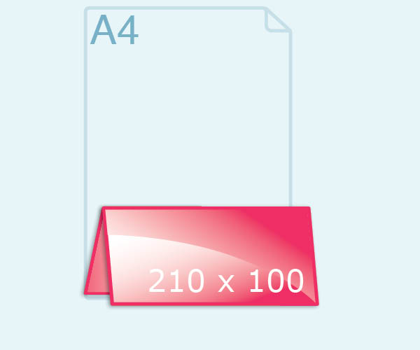 gevouwen 210 x 100 kaart liggend maken